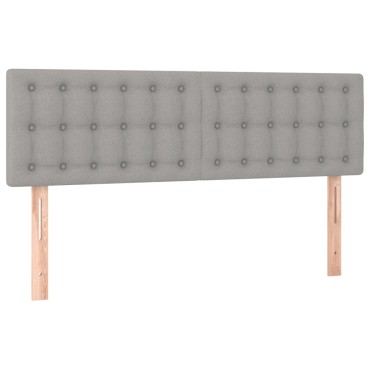 vidaXL Κρεβάτι Boxspring με Στρώμα & LED Αν.Γκρι 140x200 εκ Υφασμάτινο