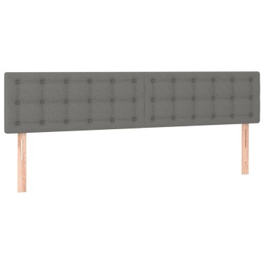 vidaXL Κρεβάτι Boxspring με Στρώμα & LED Σκ.Γκρι 180x200cm Υφασμάτινο 1 τεμ. - Διπλό