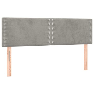 vidaXL Κρεβάτι Boxspring με Στρώμα & LED Αν.Γκρι 140x200 εκ. Βελούδινο