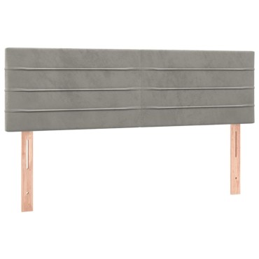 vidaXL Κρεβάτι Boxspring με Στρώμα & LED Αν.Γκρι 140x200 εκ. Βελούδινο