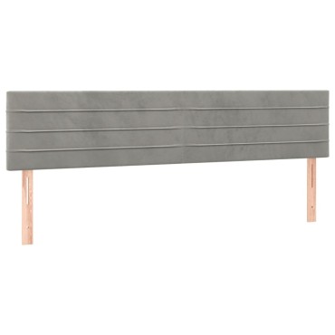 vidaXL Κρεβάτι Boxspring με Στρώμα & LED Αν.Γκρι 200x200 εκ. Βελούδινο