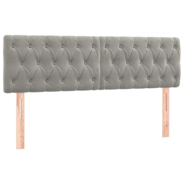 vidaXL Κρεβάτι Boxspring με Στρώμα & LED Αν.Γκρι 140x200cm Βελούδινο 1 τεμ. - Διπλό