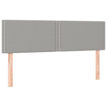 vidaXL Κρεβάτι Boxspring με Στρώμα & LED Αν.Γκρι 140x200 εκ Υφασμάτινο