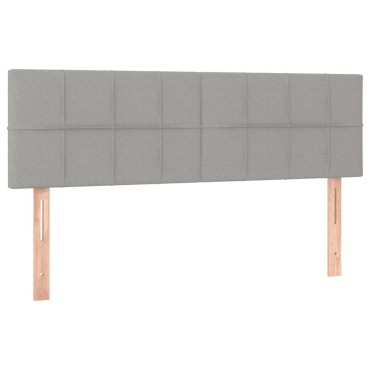 vidaXL Κρεβάτι Boxspring με Στρώμα & LED Αν.Γκρι 140x200 εκ Υφασμάτινο