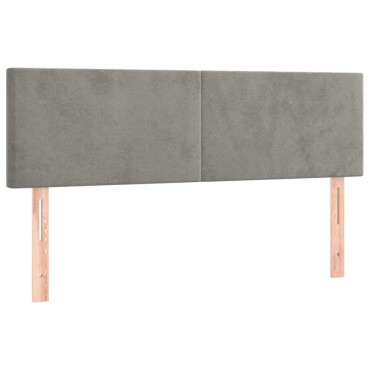 vidaXL Κρεβάτι Boxspring με Στρώμα & LED Αν.Γκρι 140x200 εκ. Βελούδινο