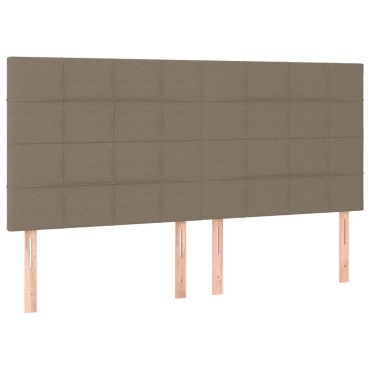 vidaXL Κρεβάτι Boxspring με Στρώμα & LED Taupe 180x200 εκ. Υφασμάτινο