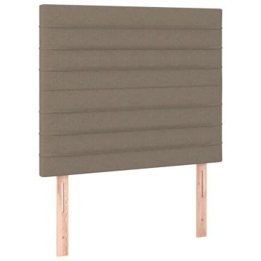 vidaXL Κρεβάτι Boxspring με Στρώμα & LED Taupe 90x200 εκ. Υφασμάτινο