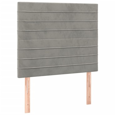 vidaXL Κρεβάτι Boxspring με Στρώμα & LED Αν.Γκρι 120x200 εκ. Βελούδινο