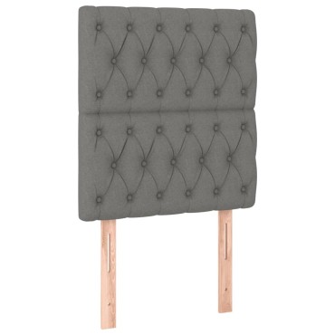 vidaXL Κρεβάτι Boxspring με Στρώμα Σκούρο Γκρι 80x200 εκ. Υφασμάτινο