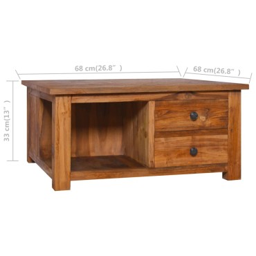 vidaXL Τραπεζάκι Σαλονιού 68x68x33cm από Μασίφ Ξύλο Teak 1 τεμ.