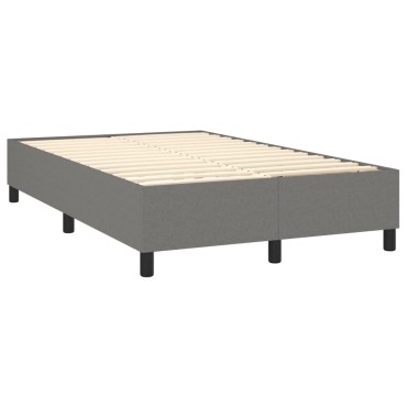 vidaXL Κρεβάτι Boxspring με Στρώμα Σκούρο Γκρι 120x200 εκ. Υφασμάτινο