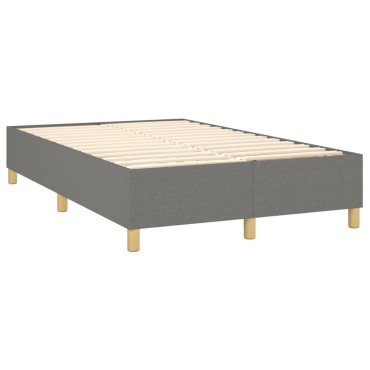 vidaXL Κρεβάτι Boxspring με Στρώμα Σκούρο Γκρι 120x200 εκ. Υφασμάτινο