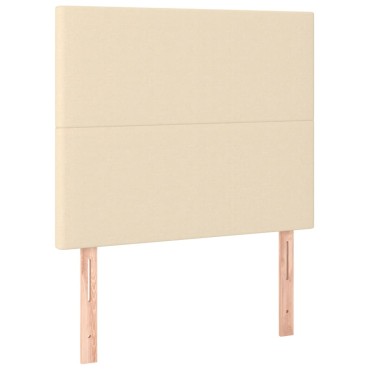 vidaXL Κρεβάτι Boxspring με Στρώμα Κρεμ 120x200cm Υφασμάτινο 1 τεμ. - Μονό