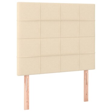 vidaXL Κρεβάτι Boxspring με Στρώμα Κρεμ 120x200cm Υφασμάτινο 1 τεμ. - Μονό