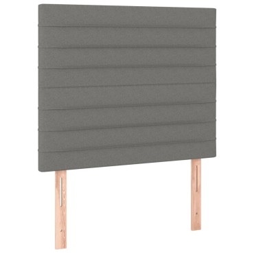 vidaXL Κρεβάτι Boxspring με Στρώμα Σκούρο Γκρι 90x200 εκ. Υφασμάτινο