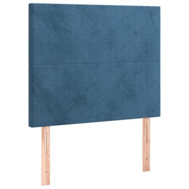 vidaXL Κρεβάτι Boxspring με Στρώμα Σκούρο Μπλε 100x200 εκ. Βελούδινο