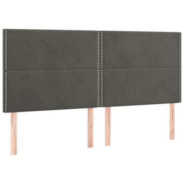 vidaXL Κρεβάτι Boxspring με Στρώμα Σκούρο Γκρι 180x200 εκ. Βελούδινο