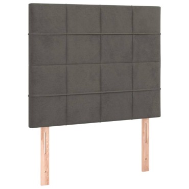 vidaXL Κρεβάτι Boxspring με Στρώμα Σκούρο Γκρι 90x200 εκ. Βελούδινο