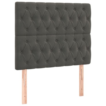 vidaXL Κρεβάτι Boxspring με Στρώμα Σκούρο Γκρι 120x200 εκ. Βελούδινο