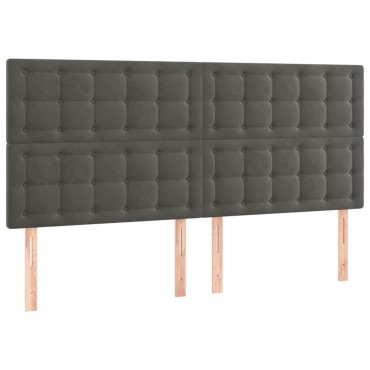 vidaXL Κρεβάτι Boxspring με Στρώμα Σκούρο Γκρι 180x200 εκ. Βελούδινο