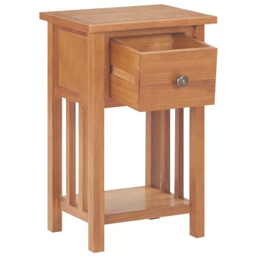 vidaXL Τραπεζάκι Βοηθητικό με Συρτάρι 35x27x55cm Μασίφ Ξύλο Δρυός 1 τεμ.