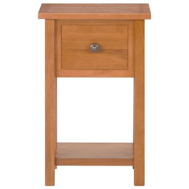vidaXL Τραπεζάκι Βοηθητικό με Συρτάρι 35x27x55cm Μασίφ Ξύλο Δρυός 1 τεμ.