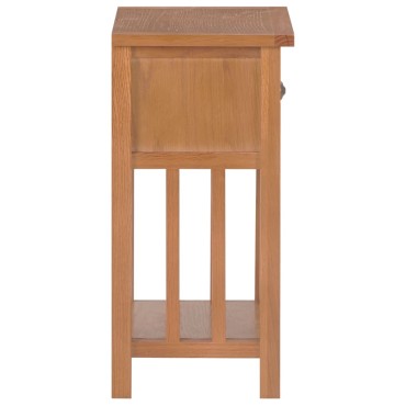 vidaXL Τραπεζάκι Βοηθητικό με Συρτάρι 35x27x55cm Μασίφ Ξύλο Δρυός 1 τεμ.