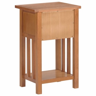 vidaXL Τραπεζάκι Βοηθητικό με Συρτάρι 35x27x55cm Μασίφ Ξύλο Δρυός 1 τεμ.