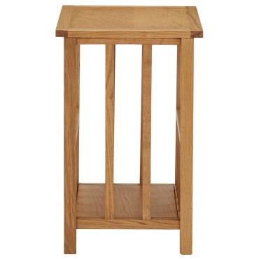 vidaXL Τραπεζάκι με Θήκη Περιοδικών 45x35x55cm Μασίφ Ξύλο Δρυός 1 τεμ.