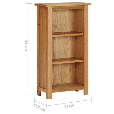 vidaXL Βιβλιοθήκη 45x22,5x82cm από Μασίφ Ξύλο Δρυός 1 τεμ.