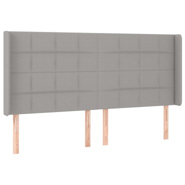 vidaXL Κρεβάτι Boxspring με Στρώμα & LED Αν.Γκρι 180x200εκ. Υφασμάτινο