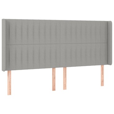 vidaXL Κρεβάτι Boxspring με Στρώμα & LED Αν.Γκρι 160x200εκ. Υφασμάτινο