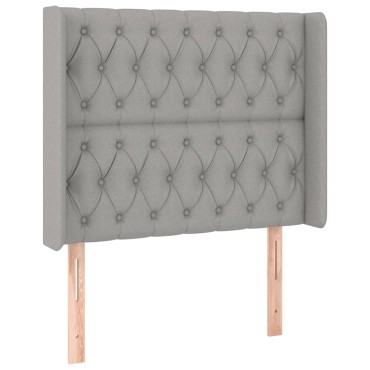 vidaXL Κρεβάτι Boxspring με Στρώμα & LED Αν.Γκρι 100x200εκ. Υφασμάτινο