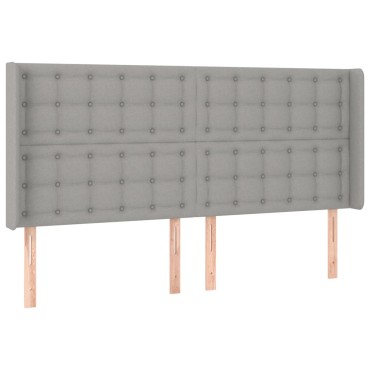 vidaXL Κρεβάτι Boxspring με Στρώμα & LED Αν.Γκρι 180x200εκ. Υφασμάτινο
