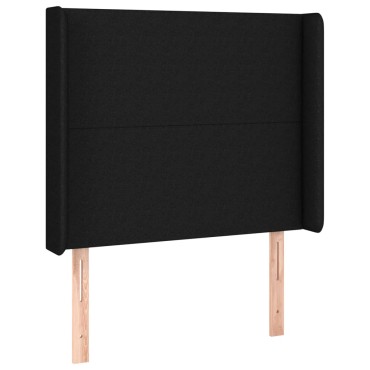 vidaXL Κρεβάτι Boxspring με Στρώμα & LED Μαύρο 80x200 εκ. Υφασμάτινο