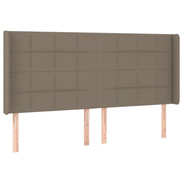 vidaXL Κρεβάτι Boxspring με Στρώμα & LED Taupe 180x200 εκ. Υφασμάτινο