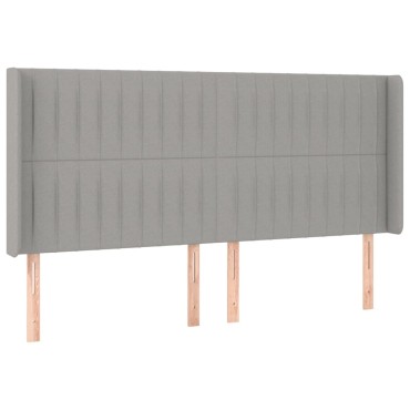 vidaXL Κρεβάτι Boxspring με Στρώμα & LED Αν.Γκρι 160x200εκ. Υφασμάτινο
