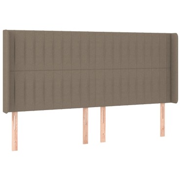 vidaXL Κρεβάτι Boxspring με Στρώμα & LED Taupe 180x200 εκ. Υφασμάτινο