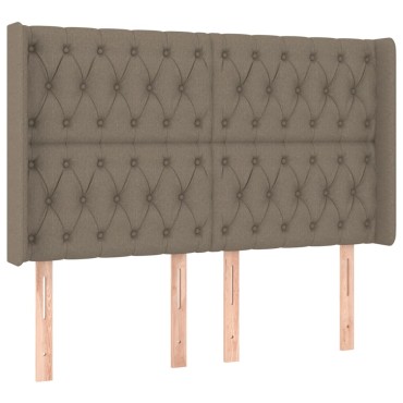 vidaXL Κρεβάτι Boxspring με Στρώμα & LED Taupe 160x200 εκ. Υφασμάτινο