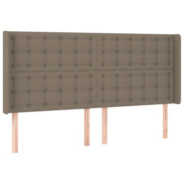 vidaXL Κρεβάτι Boxspring με Στρώμα & LED Taupe 180x200 εκ. Υφασμάτινο