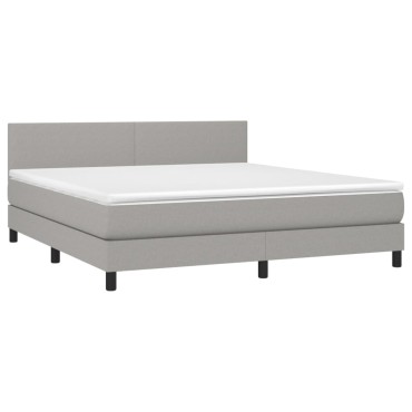 vidaXL Κρεβάτι Boxspring με Στρώμα Αν. Πράσινο 160x200εκ Υφασμάτινο