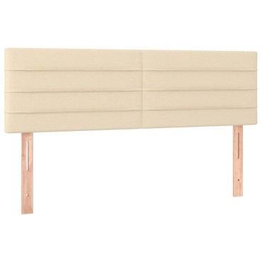 vidaXL Κρεβάτι Boxspring με Στρώμα Κρεμ 140x190 εκ. Υφασμάτινο