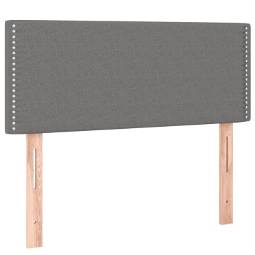 vidaXL Κρεβάτι Boxspring με Στρώμα & LED Σκ.Γκρι 100x200 εκ Υφασμάτινο