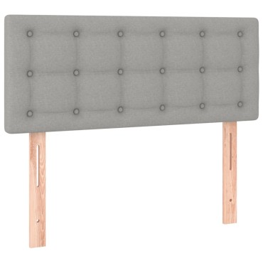 vidaXL Κρεβάτι Boxspring με Στρώμα Ανοιχτό Γκρι 120x200 εκ. Υφασμάτινο