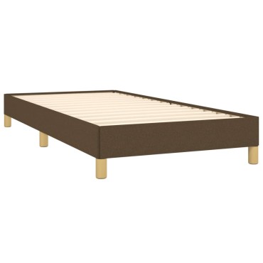 vidaXL Κρεβάτι Boxspring με Στρώμα Σκούρο Καφέ 100x200 εκ. Υφασμάτινο