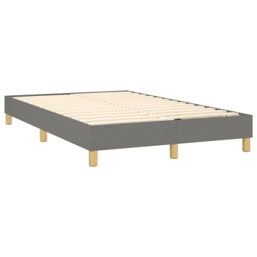 vidaXL Κρεβάτι Boxspring με Στρώμα Σκούρο Γκρι 120x200 εκ. Υφασμάτινο