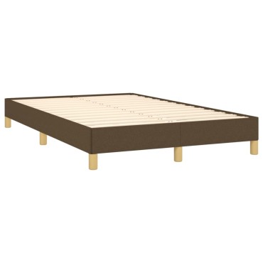 vidaXL Κρεβάτι Boxspring με Στρώμα Σκούρο Καφέ 120x200 εκ. Υφασμάτινο