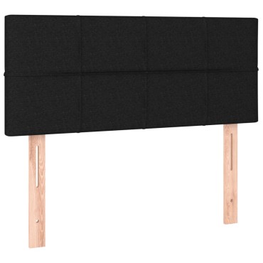 vidaXL Κρεβάτι Boxspring με Στρώμα Μαύρο 90x200 εκ. Υφασμάτινο
