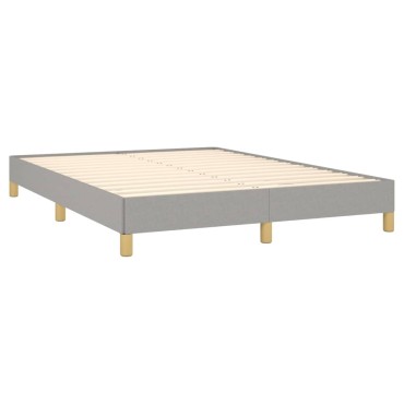 vidaXL Κρεβάτι Boxspring με Στρώμα Ανοιχτό Γκρι 140x200 εκ. Υφασμάτινο