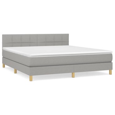 vidaXL Κρεβάτι Boxspring με Στρώμα Αν. Πράσινο 160x200εκ Υφασμάτινο